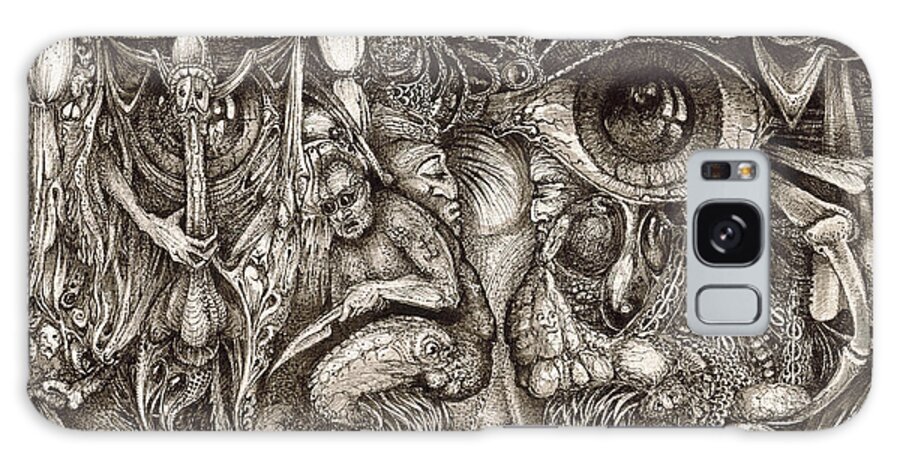 Surreal Galaxy S8 Case featuring the drawing Tripping Through Bogomils Mind by Otto Rapp
