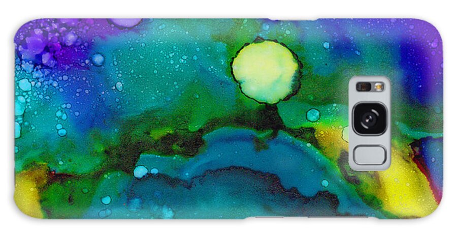 Tropical Galaxy Case featuring the painting Tropical Moon by Angela Treat Lyon