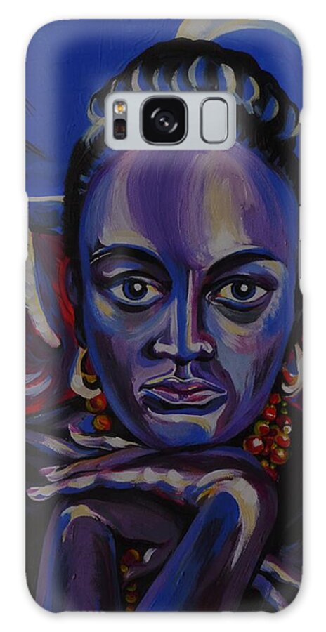 Acrylic Galaxy Case featuring the painting Tropical Night by Anna Duyunova