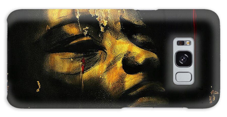 Africa Galaxy Case featuring the mixed media Troubled African by Hartmut Jager