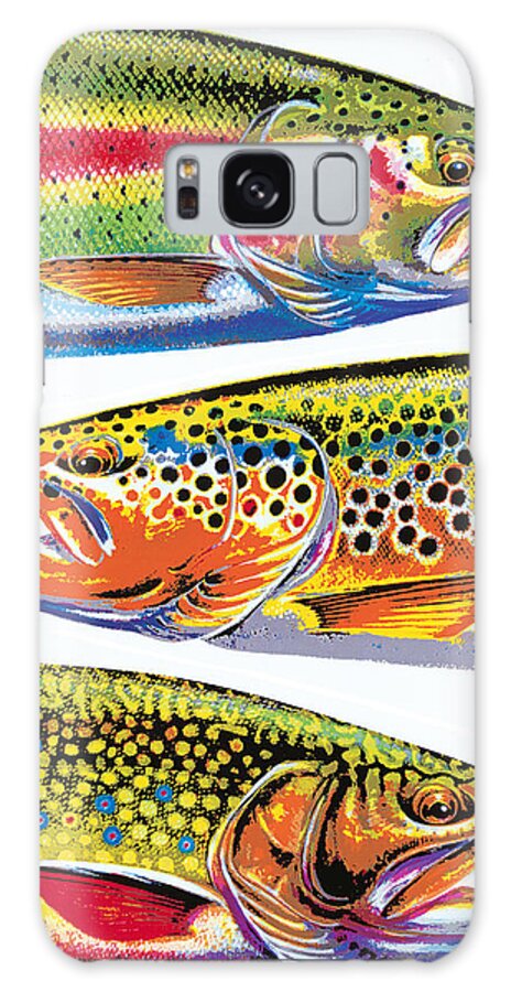 Jon Q Wright Galaxy Case featuring the painting Trout Abstraction by JQ Licensing