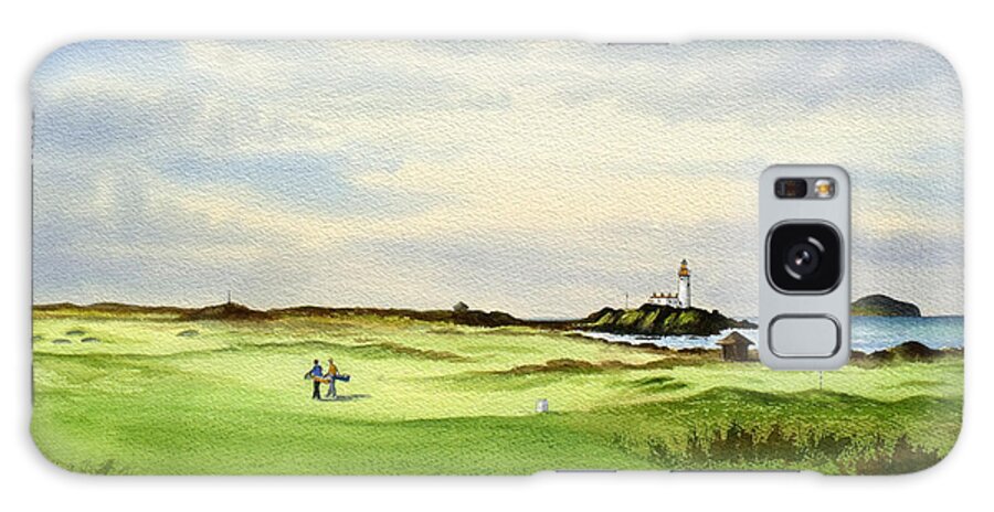 Golf Galaxy Case featuring the painting Turnberry Golf Course Scotland 12Th Tee by Bill Holkham