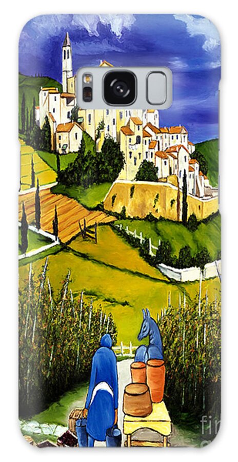 Tuscany Harvest Galaxy Case featuring the painting Tuscany Harvest by William Cain