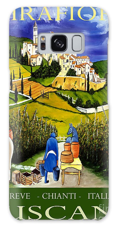 Fine Art Print Galaxy Case featuring the painting Tuscany Wine Poster Art Print by William Cain