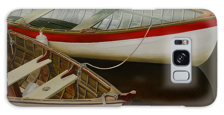 Boat Galaxy Case featuring the painting Two Boats by Thu Nguyen