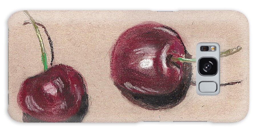  Galaxy Case featuring the painting Two Cherries by Hae Kim