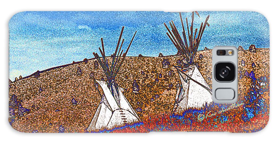 American Indian Galaxy S8 Case featuring the photograph Two Teepees by Kae Cheatham