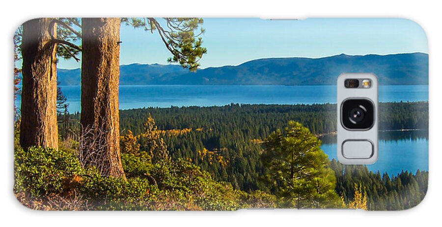 Landscape Galaxy Case featuring the photograph Two Trees Above Two Lakes by Marc Crumpler