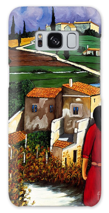 Village Sheep Galaxy Case featuring the painting Two Women And Village Sheep by William Cain