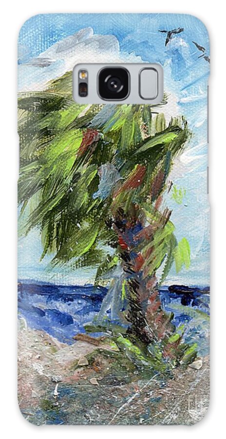 Beach Galaxy Case featuring the painting Tybee Palm mini series 1 by Doris Blessington