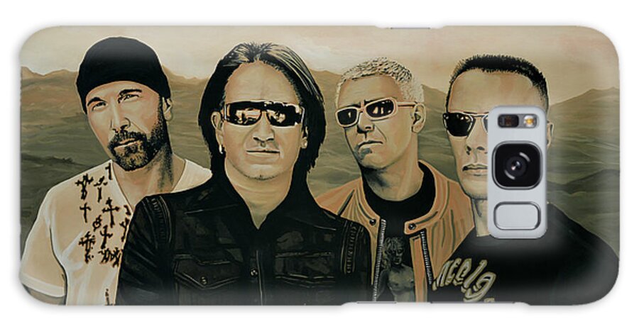 U2 Galaxy Case featuring the painting U2 Silver And Gold by Paul Meijering