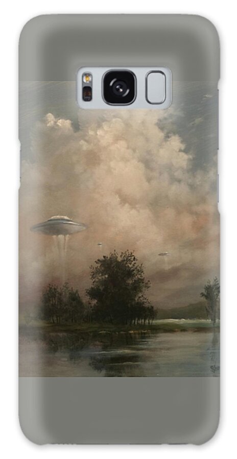 Ufo's Galaxy Case featuring the painting UFO's - A Scouting Party by Tom Shropshire