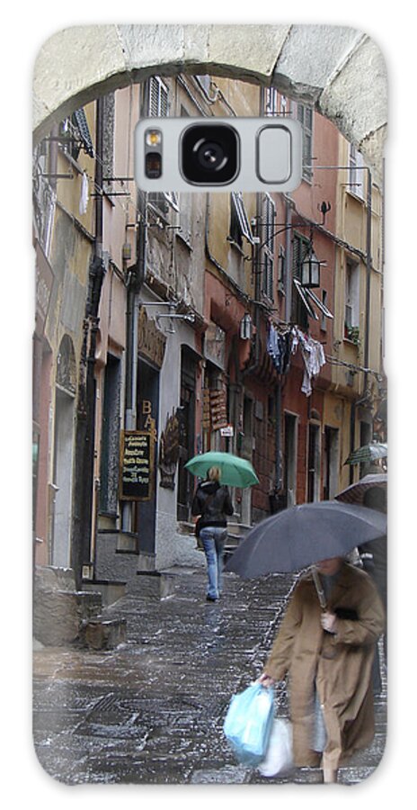 Rainy Galaxy S8 Case featuring the photograph Umbrella Day Portovenere Italy by Sally Ross