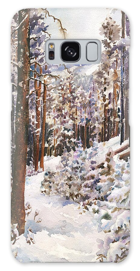 Snow Scene Painting Galaxy Case featuring the painting Unbroken Snow by Anne Gifford