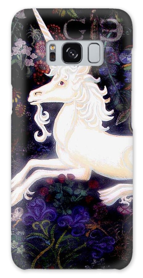 The Unicorn Tapestries Galaxy Case featuring the painting Unicorn Floral by Genevieve Esson