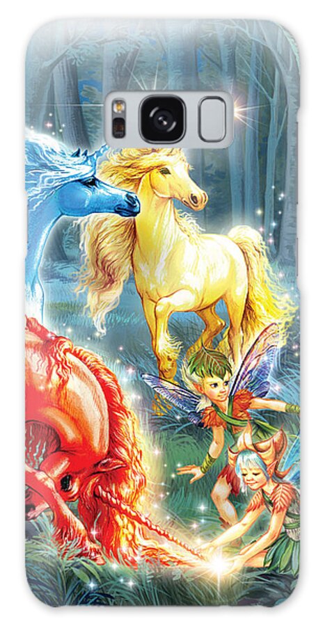 Adventure Galaxy Case featuring the photograph Unicorns and Fairies by MGL Meiklejohn Graphics Licensing