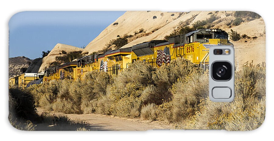 Cajon Pass Galaxy Case featuring the photograph Union Pacific Rolling Through the Mormon Rocks by Jim Moss
