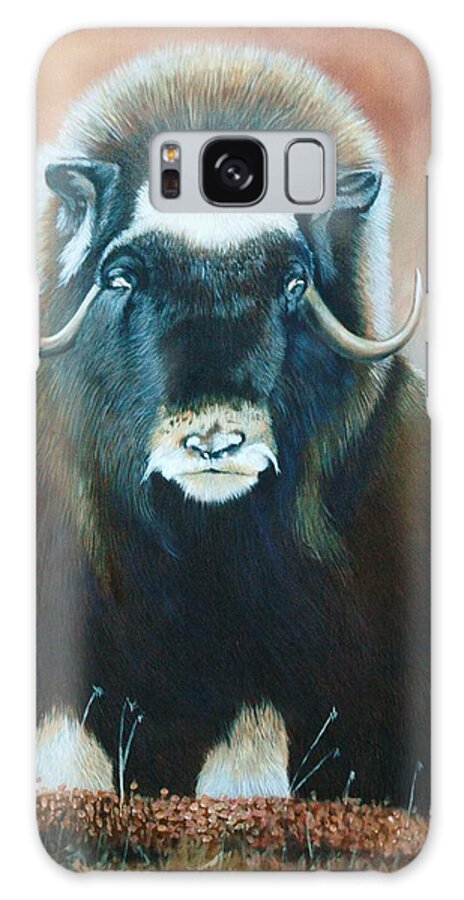 Muskox Galaxy Case featuring the painting Up north by Jean Yves Crispo