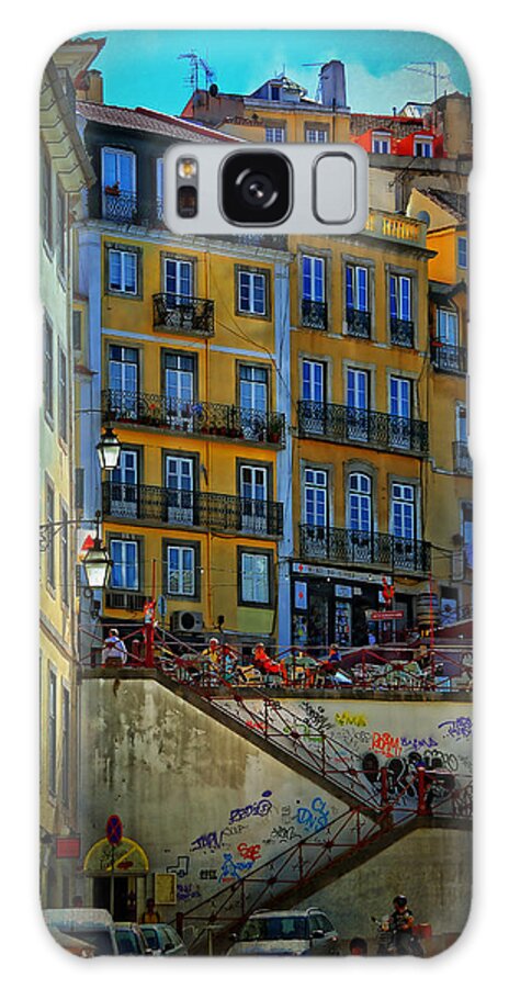 Up The Stairs Galaxy Case featuring the photograph Up the Stairs - Lisbon by Mary Machare