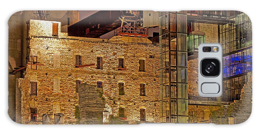 Urban Ruins Galaxy Case featuring the photograph Urban Ruins at Night by Kate Purdy
