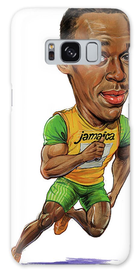 Jamaica Galaxy Case featuring the painting Usain Bolt by Art 