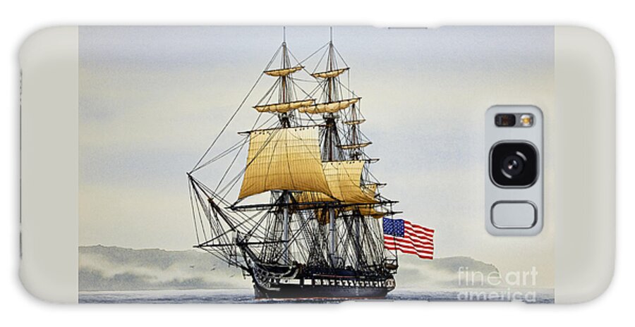 Tall Ship Galaxy Case featuring the painting Uss Constitution by James Williamson