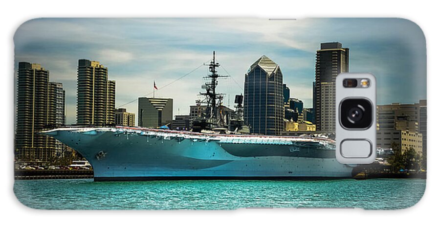 Claudia's Art Dream Galaxy Case featuring the photograph USS MIDWAY MUSEUM CV 41 Aircraft carrier by Claudia Ellis