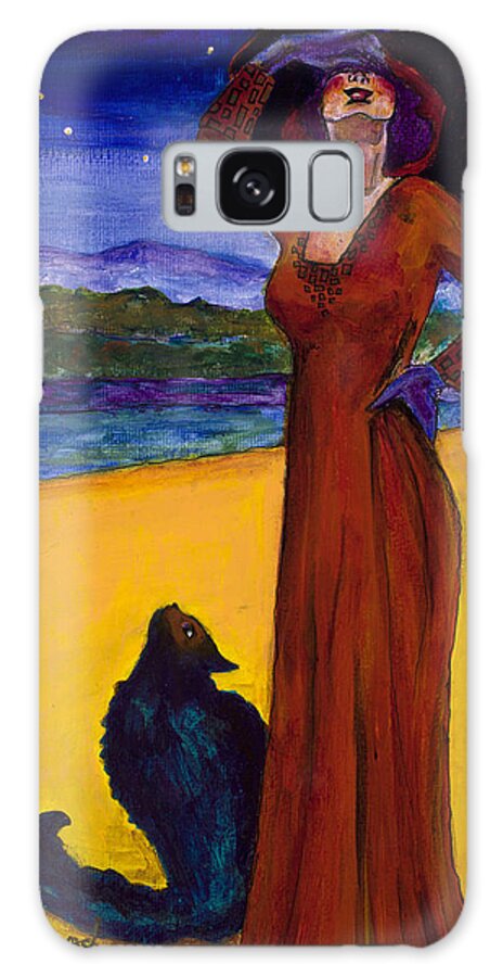 Van Gogh Galaxy Case featuring the painting Van Goes With Mrs. Klimt On A Starry Night by Dale Bernard