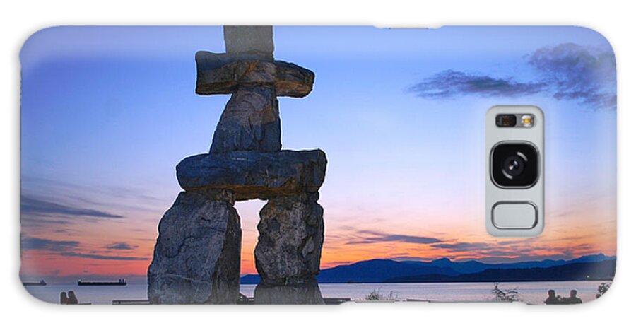 Vancouver Galaxy Case featuring the photograph Vancouver BC Inukshuk Sculpture by Ken Arcia