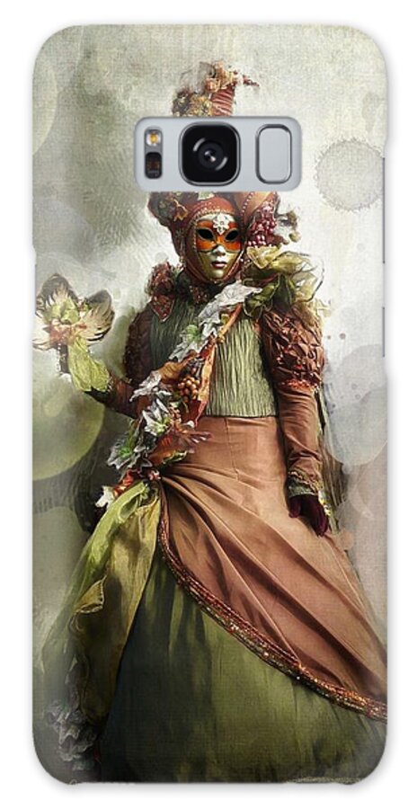 Woman Galaxy Case featuring the photograph Venitian Carnival-The Fall Muse by Barbara Orenya