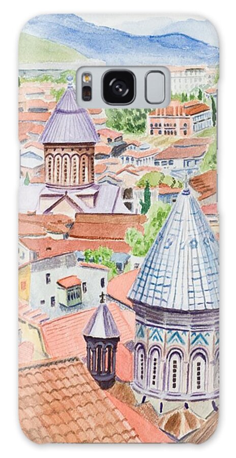 Vera Smith Galaxy Case featuring the painting View of Tbilisi-Republic of Georgia by Vera Smith
