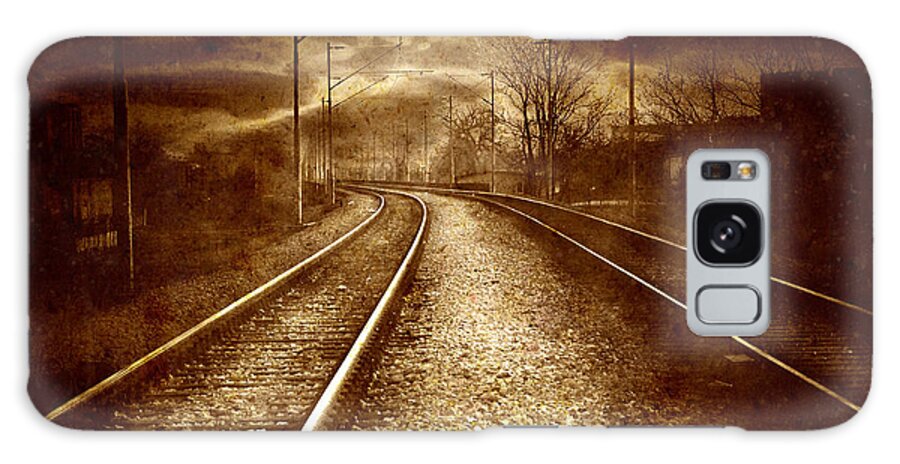 Abstract Galaxy Case featuring the photograph Vintage collage - old railroad by Modern Abstract