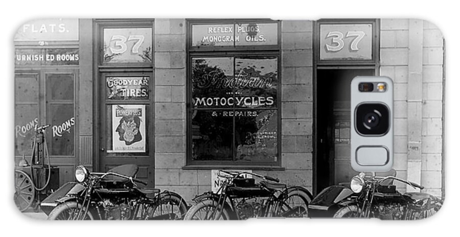 Vintage Motorcycle Dealership Galaxy Case featuring the photograph Vintage Motorcycle Dealership by Jon Neidert