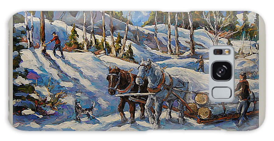 Bush Landscape Galaxy Case featuring the painting Vintage New England Loggers by Prankearts by Richard T Pranke