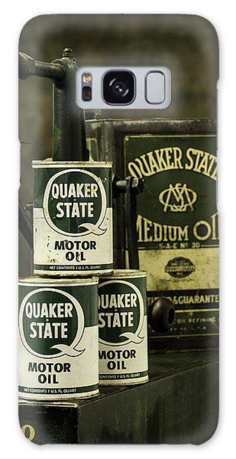 Quaker State Galaxy S8 Case featuring the photograph Vintage Quaker State Motor Oil by Betty Denise