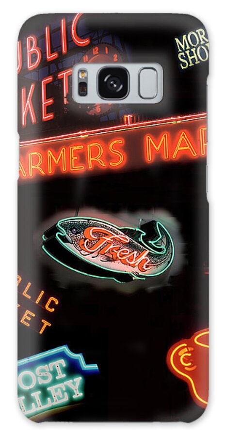 Commerce Galaxy Case featuring the photograph Wa, Seattle, Pike Place Market Signs by Jamie and Judy Wild