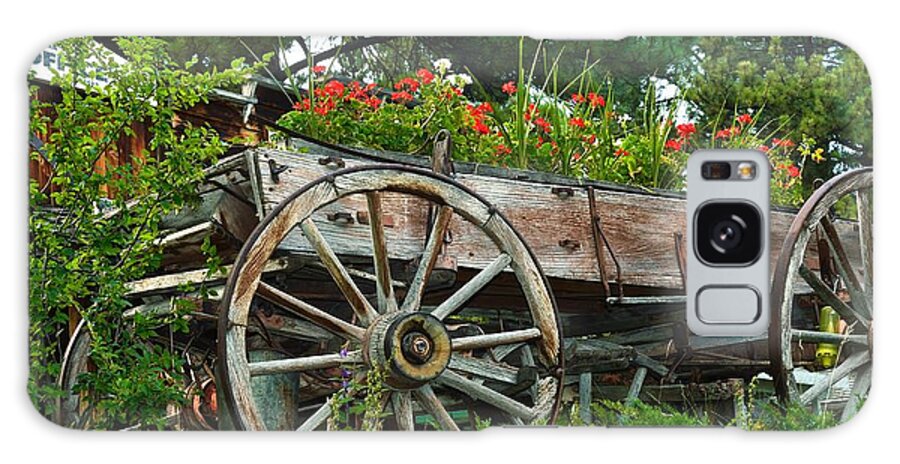  Antique Wagon Galaxy Case featuring the photograph Wagon Garden by Kae Cheatham