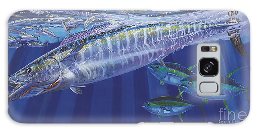 Wahoo Galaxy Case featuring the painting Wahoo surprise Off0037 by Carey Chen