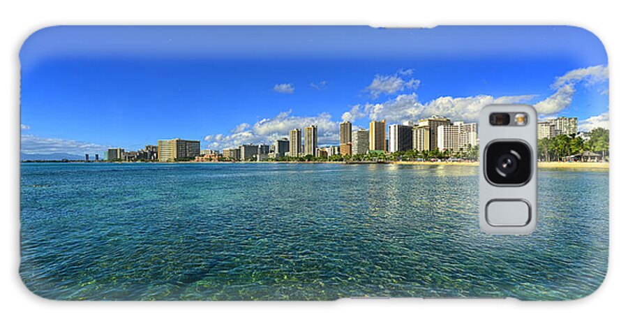 Waikiki Beach Galaxy Case featuring the photograph Waikiki Shoreline Emerald Water by Aloha Art