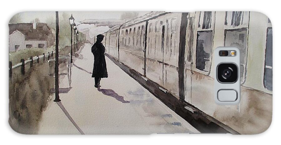 West Somerset Railway Galaxy S8 Case featuring the painting Waiting At Williton by Martin Howard