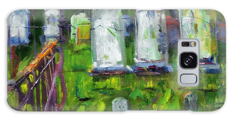 Cemetery Gravestone Fence Tombstone Resting Place Grave Graveyard Death Ghost Galaxy S8 Case featuring the painting Waiting For You by Michael Daniels