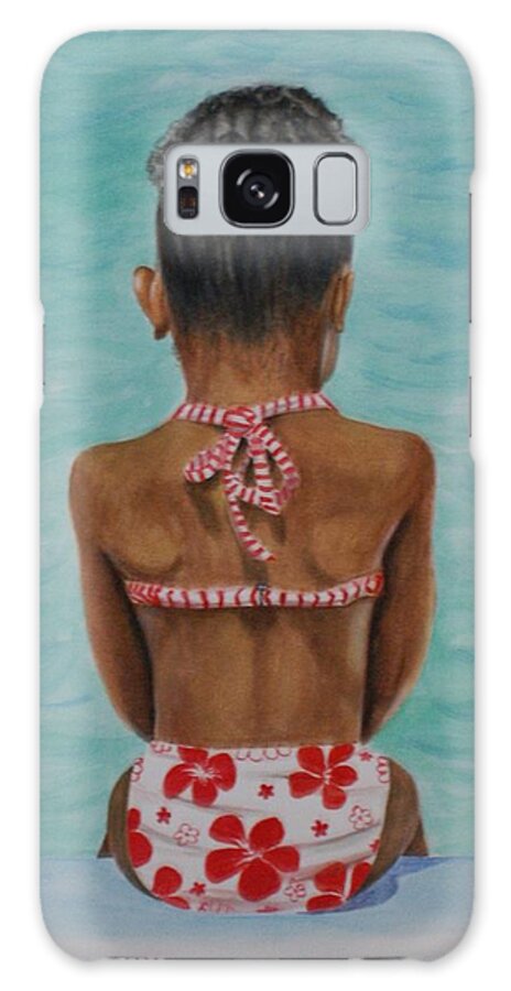Children Galaxy Case featuring the painting Waiting to Swim by Jill Ciccone Pike