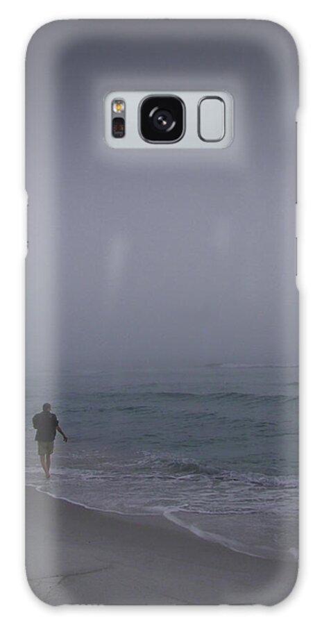 Beach Galaxy Case featuring the photograph Walk on a Foggy Beach by Phil And Karen Rispin