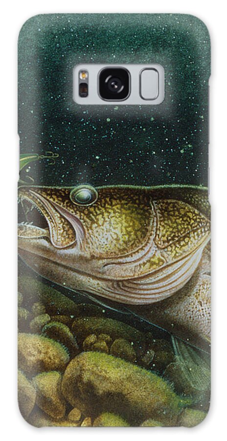 Jon Q Wright Galaxy Case featuring the painting Walleye and Crank bait by JQ Licensing