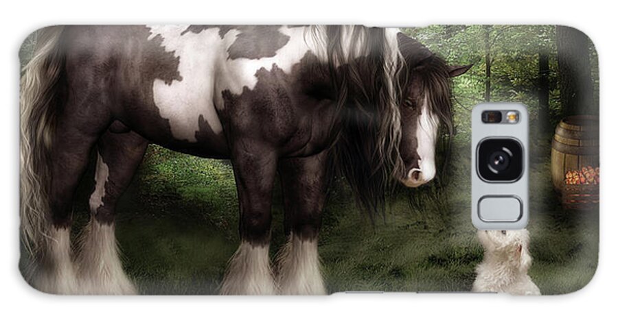 Gypsy Vanner Horse Galaxy Case featuring the digital art Want to Play by Shanina Conway