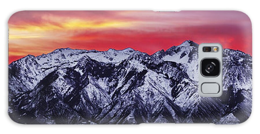 Sky Galaxy Case featuring the photograph Wasatch Sunrise 3x1 by Chad Dutson