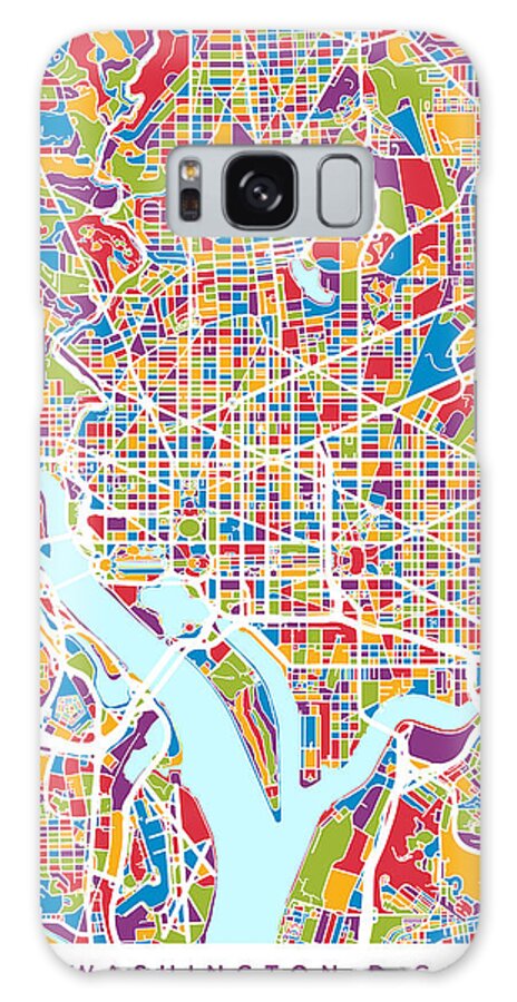 Street Map Galaxy Case featuring the digital art Washington DC Street Map by Michael Tompsett