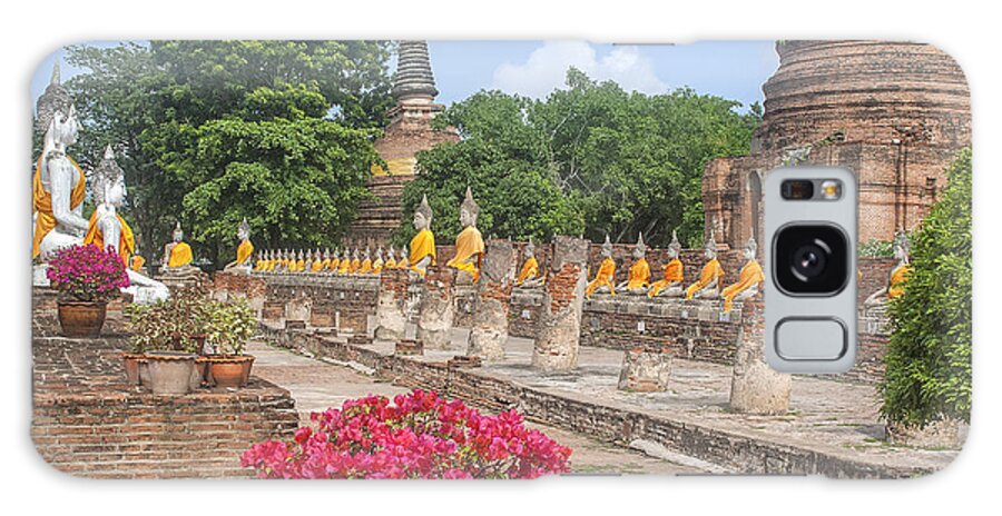 Scenic Galaxy Case featuring the photograph Wat Phra Chao Phya-Thai Buddha Images and Ruined Chedi DTHA004 by Gerry Gantt
