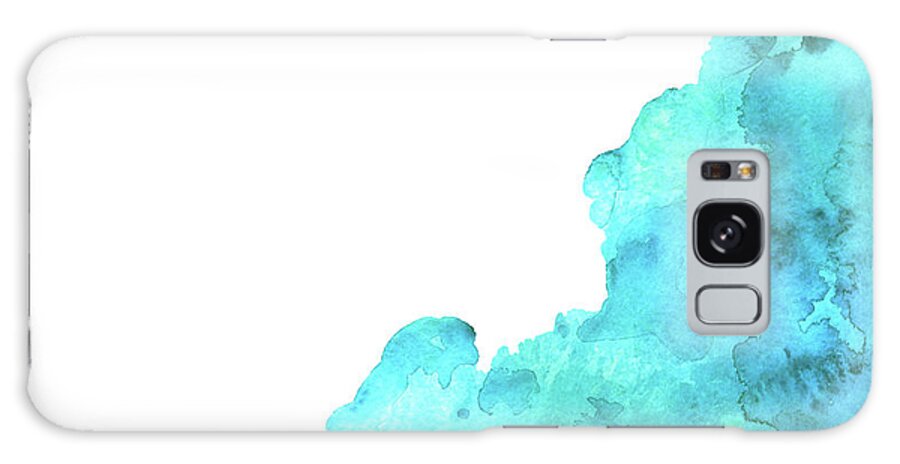 Underwater Galaxy Case featuring the digital art Watercolor Blue Green Grunge Paint Stain by Color brush
