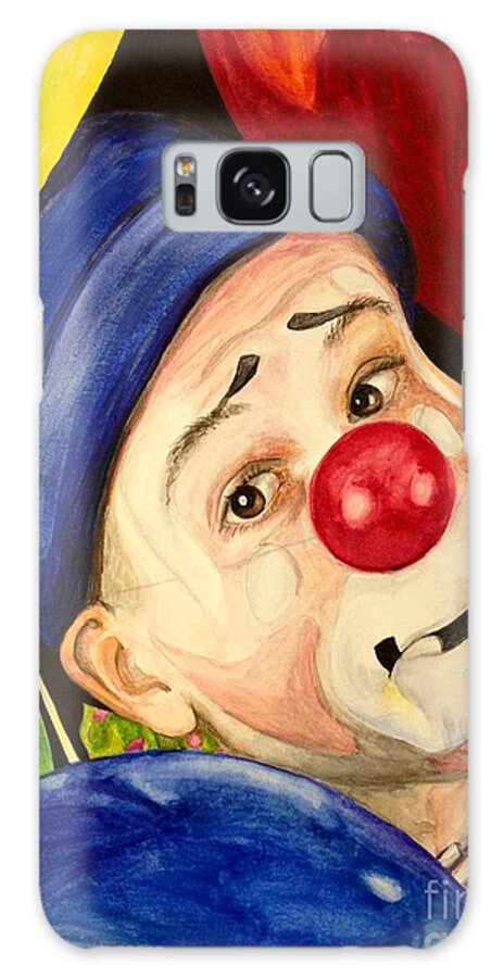 Sean Carlock Galaxy Case featuring the painting Watercolor Clown #5 Sean Carlock by Patty Vicknair